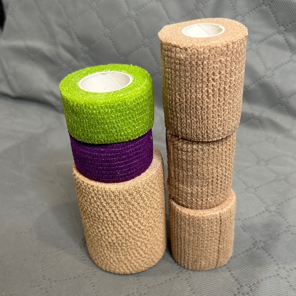 Pet Bandage Wraps - Brown, Purple, Green Assorted Sizes 6 Rolls Dog Horse Sport - Picture 4 of 7